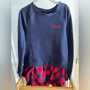 Tommy Hilfiger Girls Holiday Sweater Dress Size 6 Plaid Skirt *NWOT*
